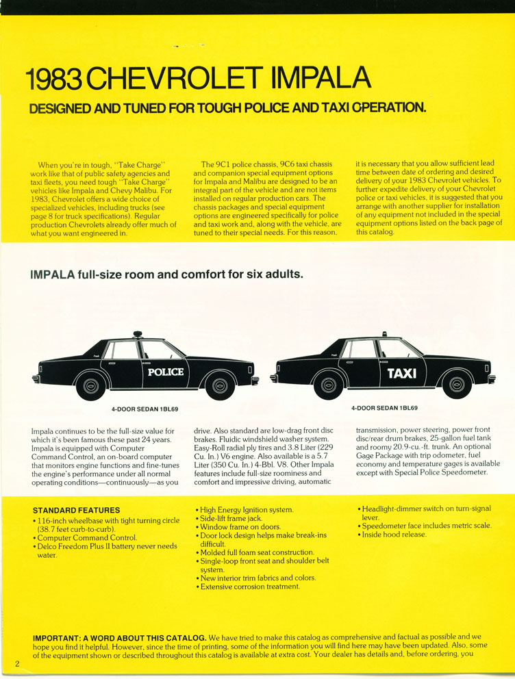 1983 Chevrolet Police Vehicles Brochure Page 3